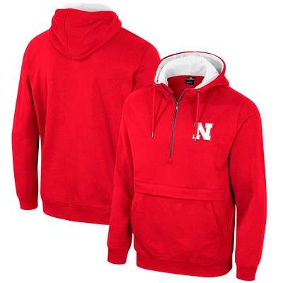 Men's Colosseum Scarlet Nebraska Huskers Half-Zip Hoodie