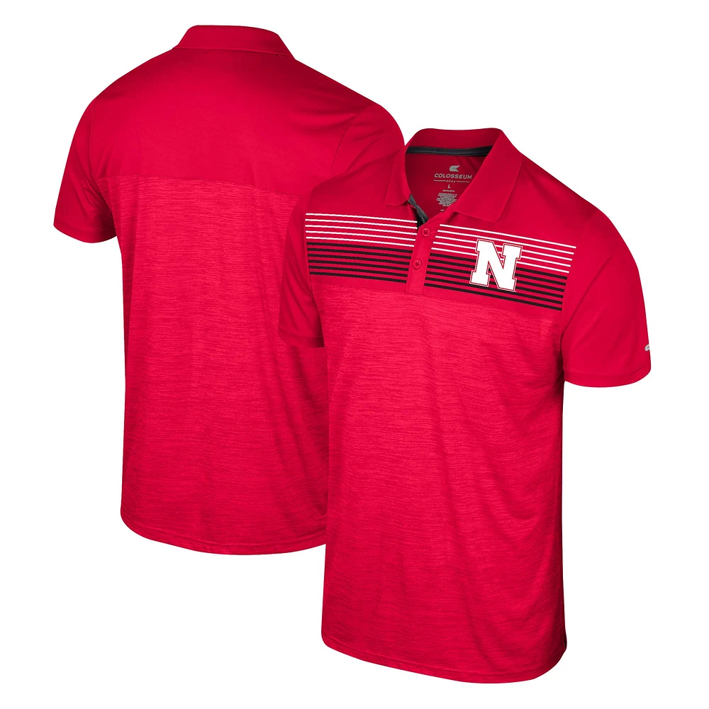 Men's Colosseum Scarlet Nebraska Huskers Langmore Polo