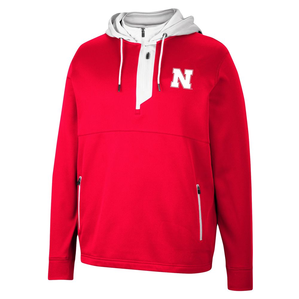 Men's Colosseum Scarlet Nebraska Huskers Luge 3.0 Quarter-Zip Hoodie