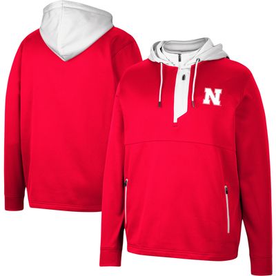 Men's Colosseum Scarlet Nebraska Huskers Luge 3.0 Quarter-Zip Hoodie