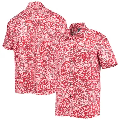 Nebraska Huskers Colosseum Make Like a Tree Camp Button-Up Shirt - Scarlet