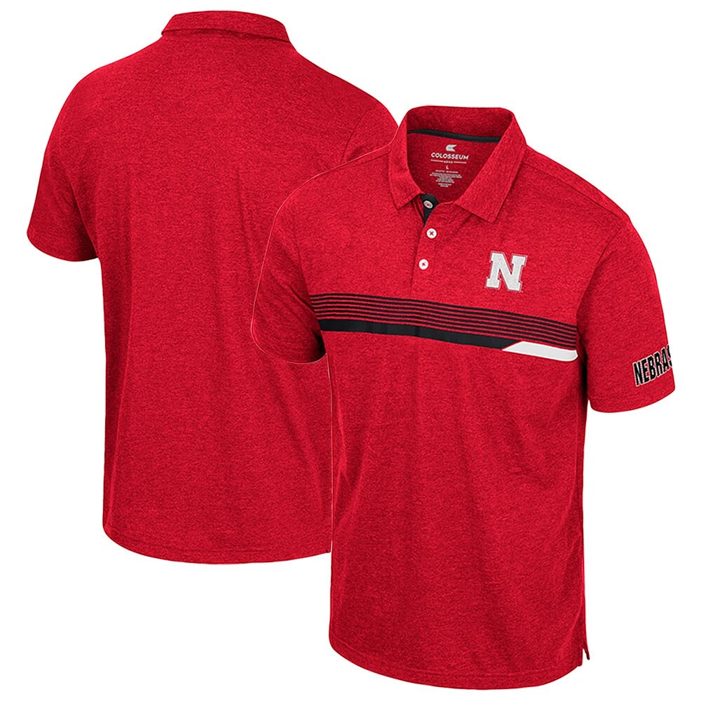 Men's Colosseum Scarlet Nebraska Huskers No Problemo Polo