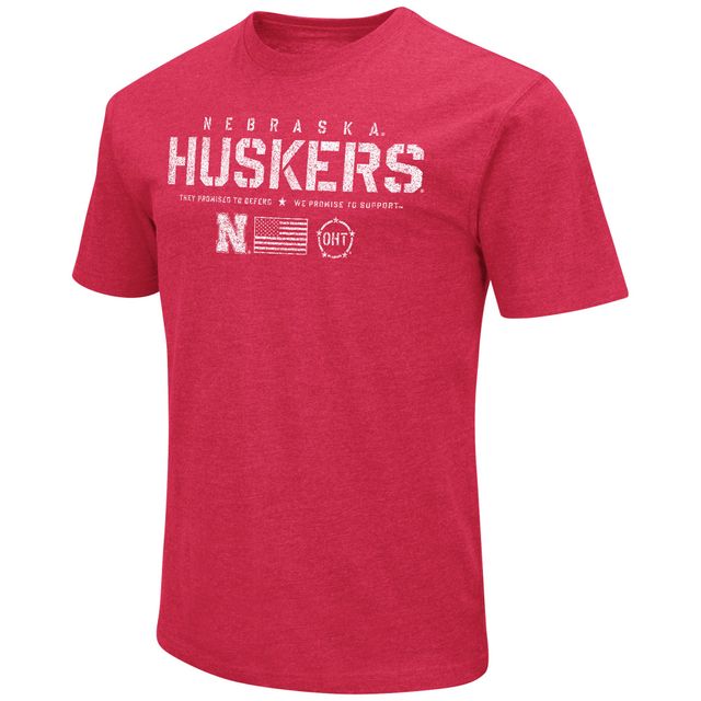 Colosseum Scarlet Nebraska Huskers OHT Military Appreciation Flag 2.0 T-shirt pour homme