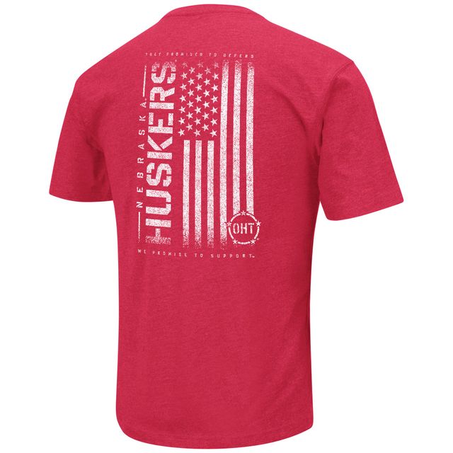 Colosseum Scarlet Nebraska Huskers OHT Military Appreciation Flag 2.0 T-shirt pour homme