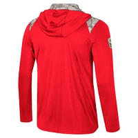 Veste à capuche fermeture éclair quart de tour pour homme Colosseum Scarlet Nebraska Huskers OHT Military Appreciation