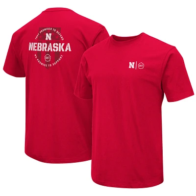 T-shirt d'appréciation militaire Colosseum Scarlet Nebraska Huskers OHT pour homme