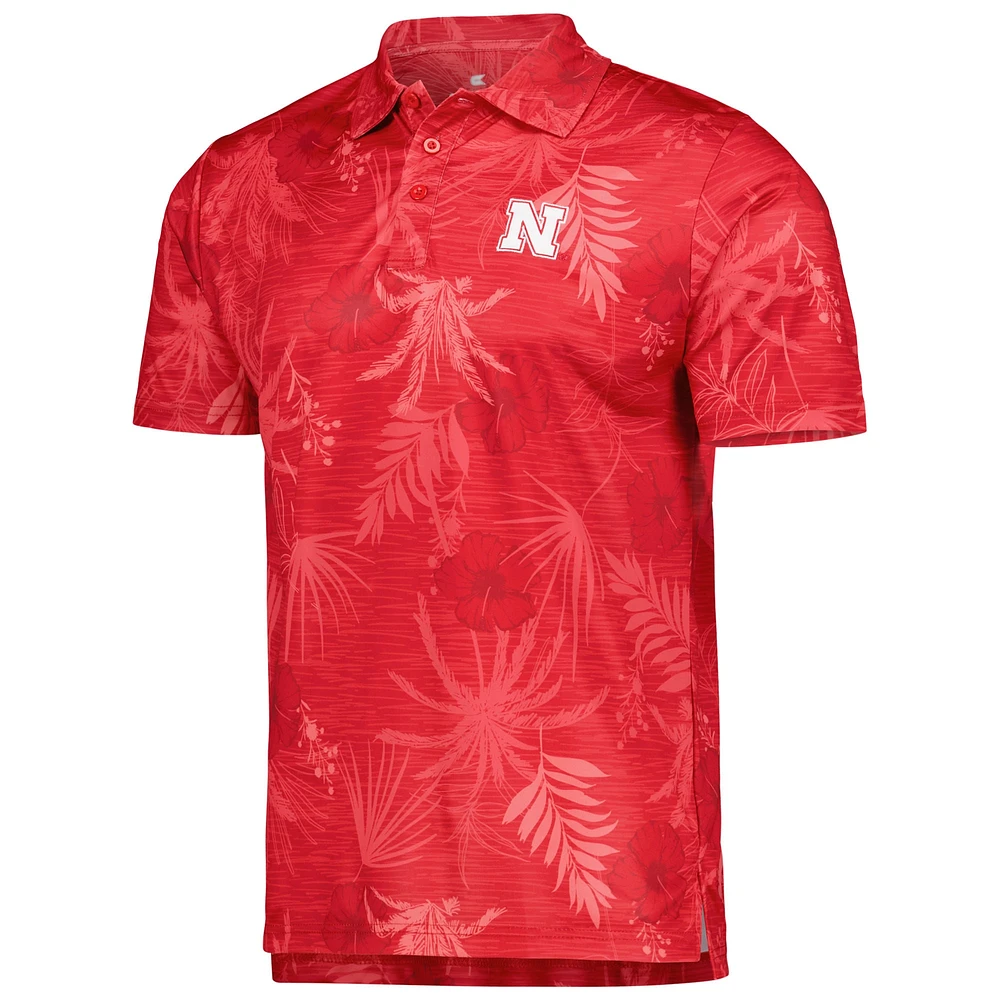 Men's Colosseum Scarlet Nebraska Huskers Palms Team Polo