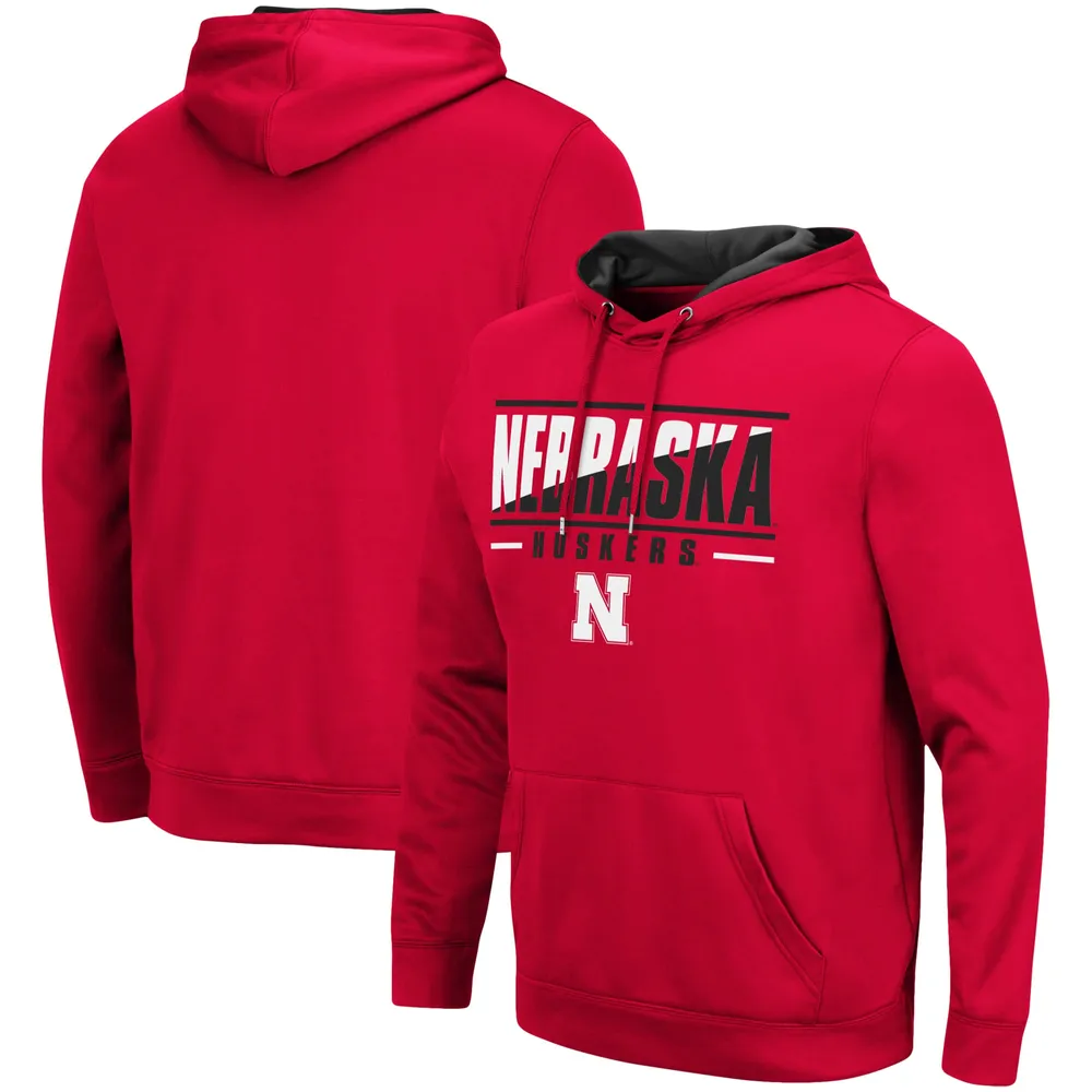 Sweat à capuche Colosseum Scarlet Nebraska Huskers Slash Stack 2.0 pour homme