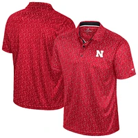 Men's Colosseum Scarlet Nebraska Huskers Sublimated Golf Polo