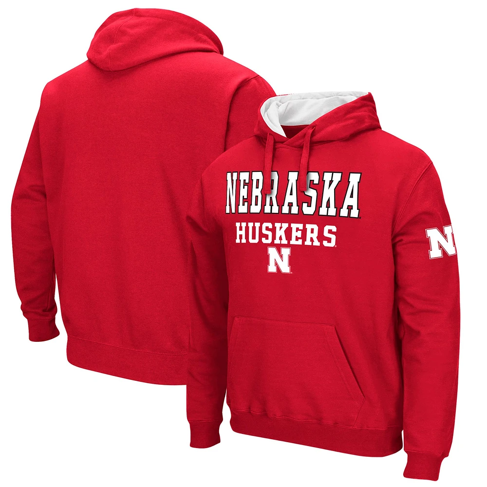 Sweat à capuche Colosseum Scarlet Nebraska Huskers Sunrise pour homme