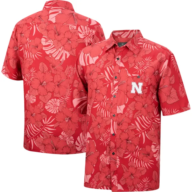 Men's Tommy Bahama Cardinal Iowa State Cyclones Coast Luminescent Fronds IslandZone Button-Up Camp Shirt Size: 3XL