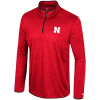 Coupe-vent à quart de zip Colosseum Scarlet Nebraska Huskers Wright pour hommes