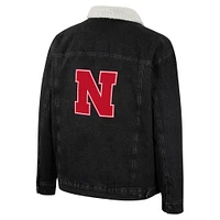 Men's Colosseum x Wrangler Charcoal Nebraska Huskers Western Button-Up Denim Jacket