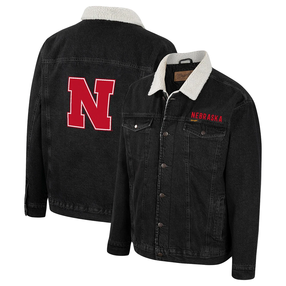 Veste en jean Colosseum x Wrangler Charcoal Nebraska Huskers Western boutonnée pour homme