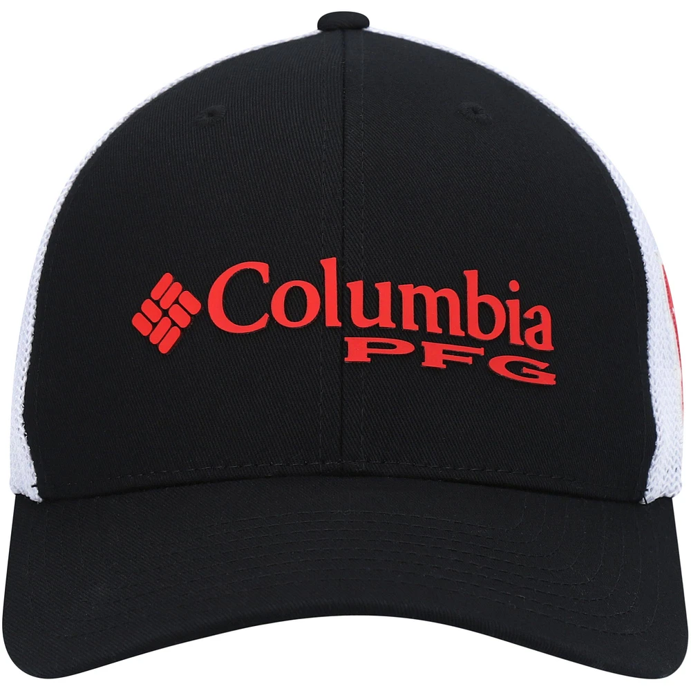 Men's Columbia Black Nebraska Huskers PFG Logo Snapback Hat