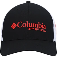 Men's Columbia Black Nebraska Huskers PFG Logo Snapback Hat