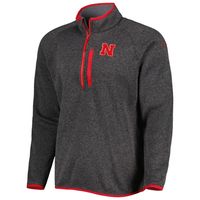 Men's Columbia Gray Nebraska Huskers Canyon Point Raglan Half-Zip Top