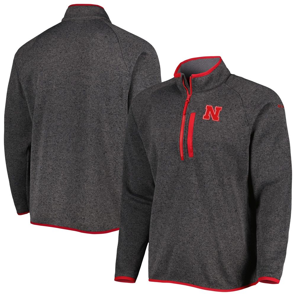 Men's Columbia Gray Nebraska Huskers Canyon Point Raglan Half-Zip Top