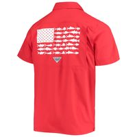 Men's Columbia PFG Scarlet Nebraska Huskers Slack Tide Camp Button-Up Shirt