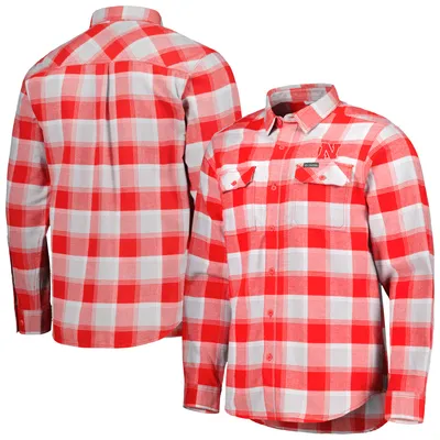 Columbia PFG Scarlet Nebraska Huskers Slack Tide Camp Button-Up Shirt