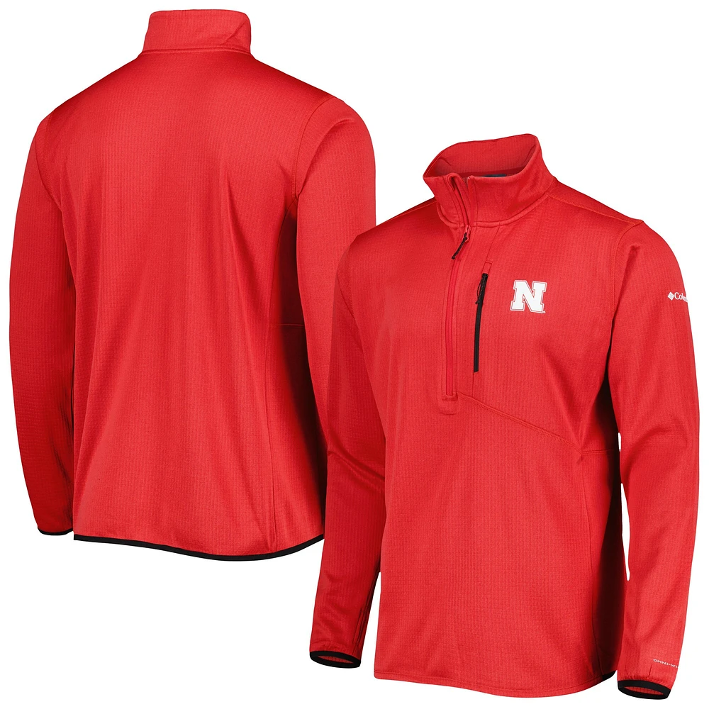 Men's Columbia Scarlet Nebraska Huskers Park View Omni-Wick Half-Zip Top