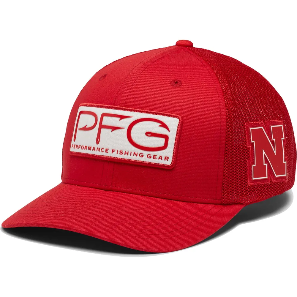 Casquette Columbia Scarlet Nebraska Huskers PFG Hooks Flex pour homme