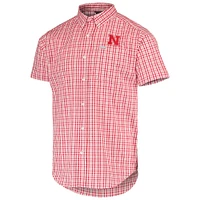 Men's Columbia Scarlet Nebraska Huskers Rapid Rivers Logo Button-Down Shirt