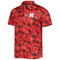 Men's Columbia Scarlet Nebraska Huskers Super Terminal Tackle Omni-Shade Polo