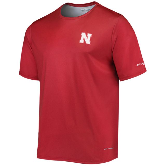 T-shirt Columbia Scarlet Nebraska Huskers Terminal Tackle Omni-Shade pour homme