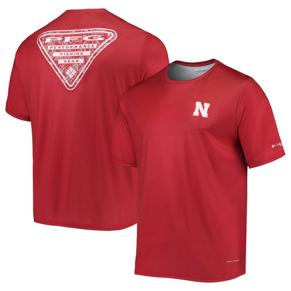 Men's Columbia Scarlet Nebraska Huskers Terminal Tackle Omni-Shade T-Shirt