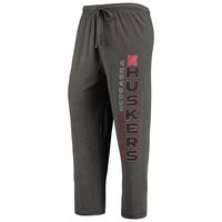 Men's Concepts Sport Heathered Charcoal/Scarlet Nebraska Huskers Meter T-Shirt & Pants Sleep Set