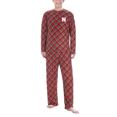 Nebraska Huskers Concepts Sport Holly Knit Long Sleeve Top and Pant Set - Red/Green