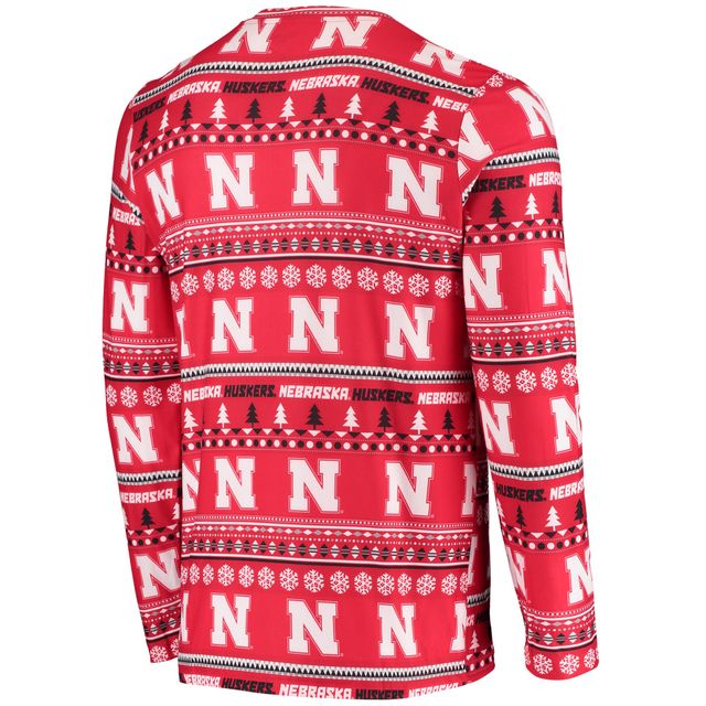 Concepts Sport Scarlet Nebraska Huskers Ugly Sweater Knit Haut à manches longues et ensemble pantalon