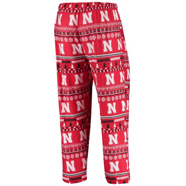 Concepts Sport Scarlet Nebraska Huskers Ugly Sweater Knit Haut à manches longues et ensemble pantalon