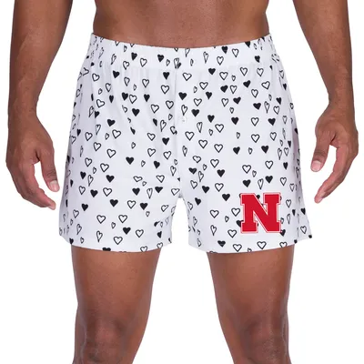 Nebraska Huskers Concepts Sport Epiphany Allover Print Knit Boxer Shorts - White