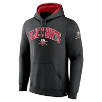 Men's Fanatics Black Nebraska Huskers Arch & Logo Tackle Twill Pullover Hoodie