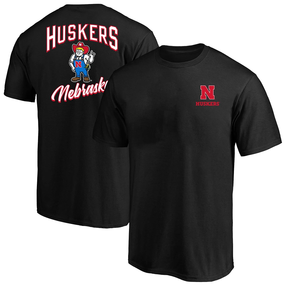 T-shirt noir à 2 coups pour hommes Fanatics Nebraska Huskers Big & Tall