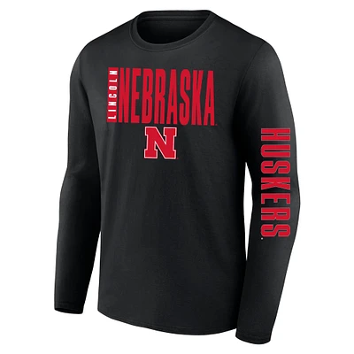 T-shirt à manches longues Fanatics Black Nebraska Huskers Big & Tall Vision pour hommes