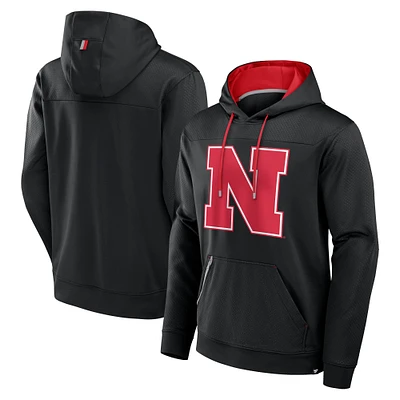 Sweat à capuche noir délavé Nebraska Huskers Defender Dot Faded pour homme Fanatics