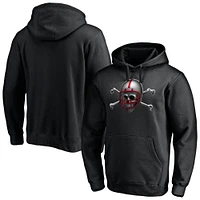 Men's Fanatics Black Nebraska Huskers Team Midnight Mascot Fitted Pullover Hoodie