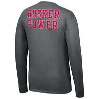 T-shirt à manches longues Fanatics pour homme Nebraska Huskers Core, anthracite