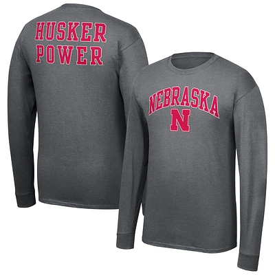 T-shirt à manches longues Fanatics pour homme Nebraska Huskers Core, anthracite