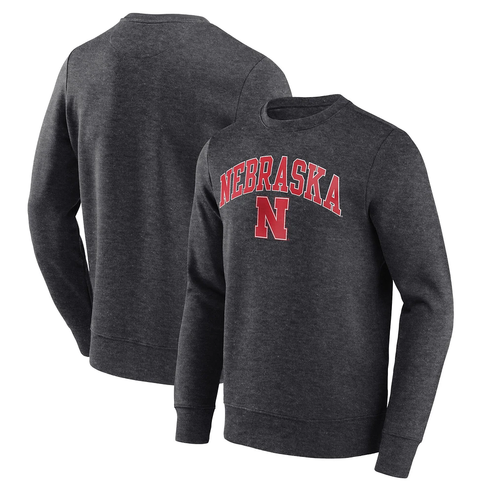 T-shirt à manches longues Fanatics pour homme Nebraska Huskers Core, anthracite