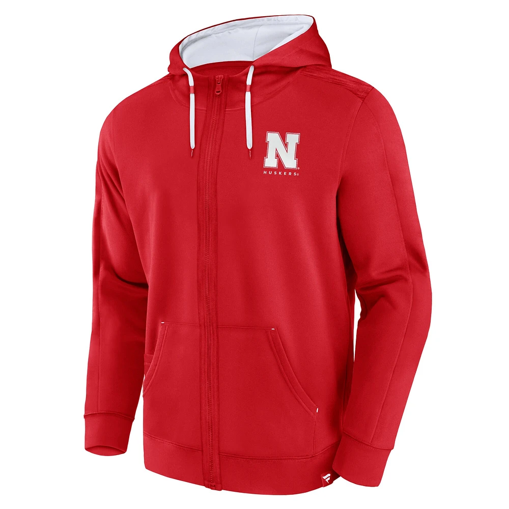 Men's Fanatics Scarlet Nebraska Huskers Power Index Full-Zip Hoodie
