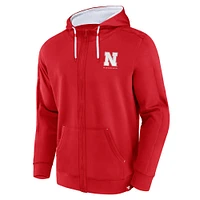 Men's Fanatics Scarlet Nebraska Huskers Power Index Full-Zip Hoodie