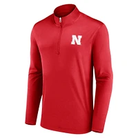 Haut à quart de zip Fanatics Scarlet Nebraska Huskers Underdog Mindset pour hommes