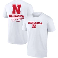 Men's Fanatics White Nebraska Huskers Game Day 2-Hit T-Shirt