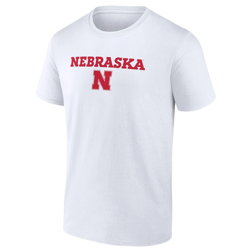 Men's Fanatics White Nebraska Huskers Game Day 2-Hit T-Shirt