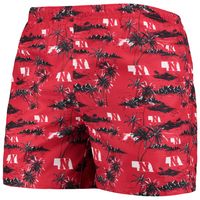 Men's FOCO Scarlet Nebraska Huskers Island Palm Swim Trunks