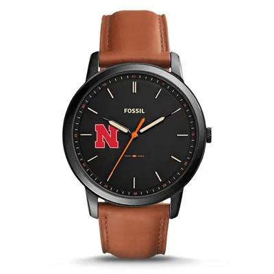 Nebraska Huskers Fossil The Minimalist Slim Leather Watch
